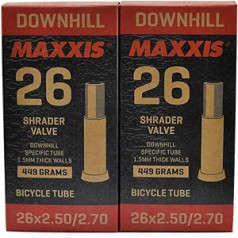 Maxxis Downhill 26x2.5-2.7 bicycle inner tube 26x2.5-2.7 Schrader AV 2Pack, STB2035-2