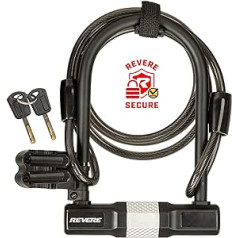 Revere USA U-Lock — rūdīta tērauda lieljaudas velosipēda slēdzene ar vienkāršu montāžu, droša velosipēda slēdzene — Defender 7 Plus — pretaizdzīšanas ierīce jūsu motociklam, skrejritenim, e-velosipēdam