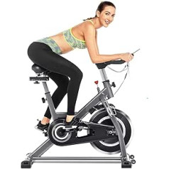 Folding Exercise Bike, Ergometer Exercise Bike with 10-Level Magnetic Resistance and Large, Comfortable Seat, Indoor Spinning Bike with Tablet Stand and Digital Monitor