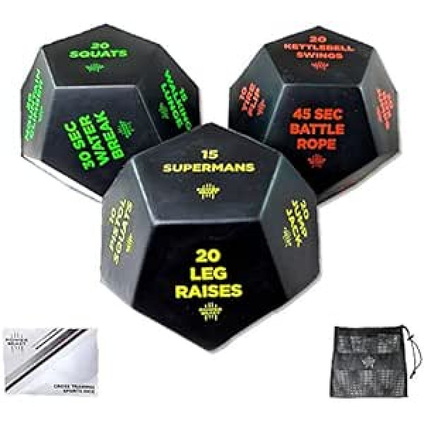 Crossfit Power Beast Cubes: Crossfit cimdi, Crossfit lente, Crossfit rokturi, Crossfit aprīkojums Crossfit piederumi, kaste. Crossfit. 3 kubi + soma + instrukcijas. Kuba izmērs 10 cm