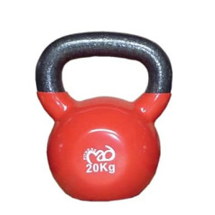 Kettlebell svari, 20 kg, palielina spēku, izturību un līdzsvaru, liela izmēra rokturis ar pulvera pārklājumu, krāsaina pamatne, izturīga vinila āda, uzlabota saķere, nodrošina šķidruma kustību, visa ķermeņa kustība