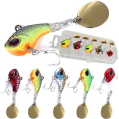 Njord Kalastus Jig Spinner Set Chatterbait Artificial Bait Crankbait Spinner Jig Bait Lead Head Spinner Target Fish: Bass, Trout, Pike, Zander, Catfish, Rust Proof Hooks