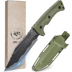 DRGSKL Outdoor Survival Knife D2 Steel Bushcraft Hunting Knife with Kydex Holster G10 Full Tang Handle Sharp Camping Knife Gift