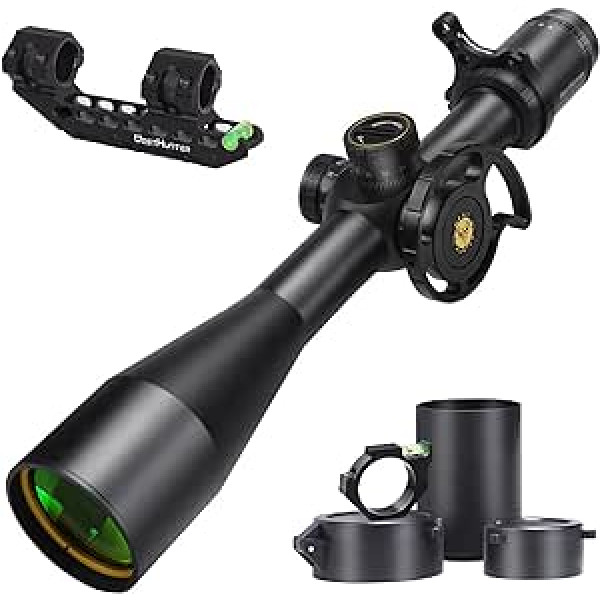 WestHunter Optik HD-N 6-24x50 FFP Hunting Rifle Scope, 30 mm Tactical First Focal Tarpaulin Etched Glass 1/8 MOA Precision Long Distance Shooting FFP Rifle Scope Black/Silver