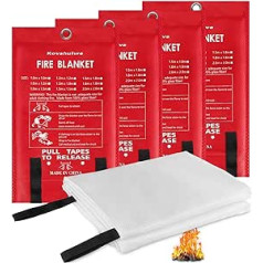 Kovshuiwe Fire Blanket for Emergency Survival, Reusable Fiberglass Fire Emergency Blanket, Fire Rated Safety Cover for Kitchen, Car, Camping, Barbecue, Office, Warehouse, 40 x 40 inch, 2 Pack