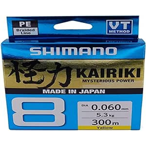 Shimano Kairiki 8, 300 m, yellow, 8 x braided fishing line, 59WPLA68R3