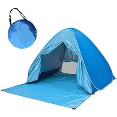 Eplze Strandzelt, Extra Leicht Automatik Strandmuschel mit Boden Sonnenschutz UV-Schutz, Familie Tragbares Strand-Zelt Outdoor Beach Tent Tragbar (Blau)