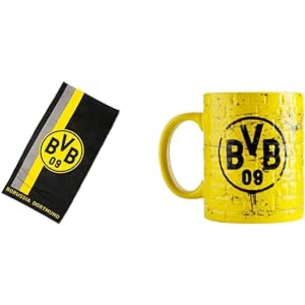 BVB dvielis ar logotipu svītrainā rakstā, 50 x 100 cm