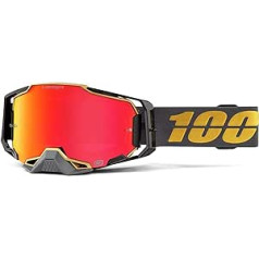 100 % Armega Falcon 5 akiniai HiPER raudonas veidrodinis lęšis suaugusiems pilkas/auksinis