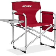 #WEJOY Portable Director's Chair, Large Director's Chair, Robust Aluminium Alloy with Table Side Pocket, Padded Seat