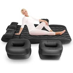 Car Air Mattress, Outdoor Camping Mattress, Air Bed with Pump and Inflatable Cushion, SUV Removable Inflatable Bed Mattress, Car Back Seat Cushion with Inflatable Stool for Travel Activities