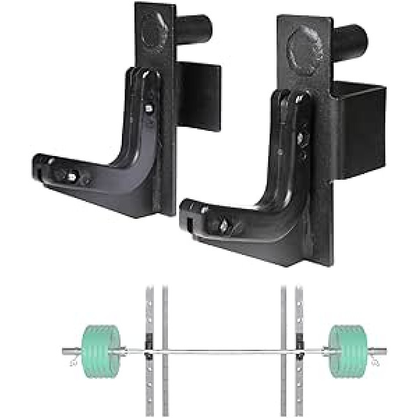 SYL Fitness J-hooks hanteles turētājs Power Rack, J-āķi 5cm x 5CM kvadrātveida cauruļu spēka statīviem