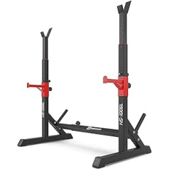 Hop-Sport HS-1006L hanteles statīvs - Squat Rack Pietupiena statīvs līdz 200 kg kravnesība - Regulējams stieņa statīva augstums un platums