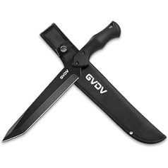 GVDV Hunting Knife with Sheath - 39 cm Outdoor Knife Fixed Tanto Shape Survival Knife for Outdoor Activities, Camping, Fishing, Hiking