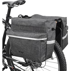 BV Bike Bag velosipēda kaste ar regulējamiem āķiem, pārnēsāšanas rokturi, atstarojošu 3M malu un lielām kabatām, pelēka