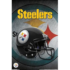 Trends International NFL Pittsburgh Steelers — ķiveres 16 sienas plakāts 14,5 x 22,5 collu Premium bez rāmja versija