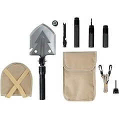 Multifunctional Shovel Folding Shovel Military Shovel Axe Saw Hammer Fire Steel Compass Survival Set Shovel Multifunctional Tool for Camping Garden Outdoor Hiking Fishing or for Adventure Travel