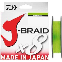 Daiwa J-Braid 8 Braid 150m chartreuse - pīta makšķeraukla