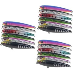 Yardwe 12 PCS Lifelike Foreļu ēsma Lifelike Bait Makšķerēšanas māneklis Makšķerēšanas mānekļi Bass Bass ēsma Makšķerēšanas piederumi Makšķerēšanas āķi Bioniskā sālījumā makšķerēšanas aprīkojums Crank Striped Bass