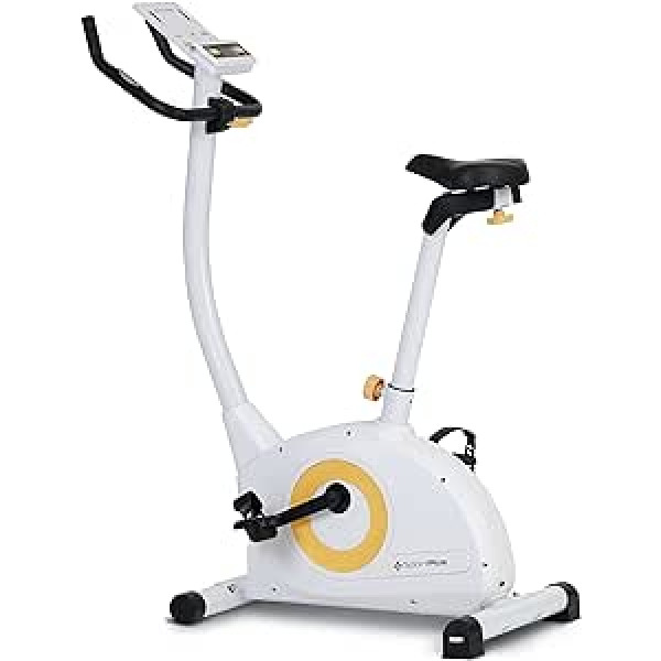 SportPlus Compact Exercise Bike, 24 Resistance Levels, Integrated Heart Rate Monitor & App Compatible, Home Trainer