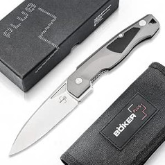 Böker Plus® Aluma Tactical Framelock Pocket Knife, One-Handed Folding Knife with Flipper, Folding Utility Knife for Police, Fire Brigade & THW, Tactical D2 Pocket Knife with Case and Gift Box