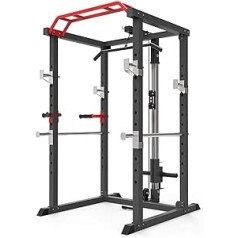 QHYXT Squat Rack Jaudas būri Daudzfunkcionāls mājsaimniecības pietupiena rāmis Portāls Fitnesa stieņa stieņa stieņa spiešana Visaptverošs treniņu aprīkojums Spēka plaukts