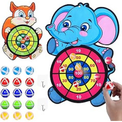 Aniepaa Pack of 2 Children's Dartboard, 75 cm, Children's Velcro Dartboard, Children's Dartboard Games with 15 Sticky Balls, Indoor Outdoor Party Toy Gifts for 3-12 Years Old Boys Girls