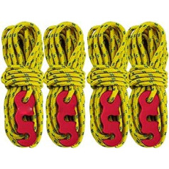 LFDecor 4 stücke 3mm Zelt Zubehör mit S-Ring Haken Hochfest Reflektierende Windseil Outdoor Camping Multifunktionslegierung Zelt Schnalle (Color : Yellow)