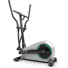 Bluefin Fitness CURV 2.0 eliptiskais krosa trenažieris | Mājas sporta zāle | Vingrinājums Step Machine | Air Walker | Kompakts | LCD digitālā fitnesa konsole | Bluetooth | Viedtālruņa lietotne | Melns & Pelēks Sudrabs