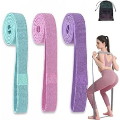 Fitness Bands Resistance Bands Long Fabric Resistance Bands Set of 3 Non-Slip Pull Up Fitness Bands 3 Resistance Levels Pull-Up Band