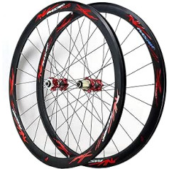 ZCXBHD 700c priekšējo un aizmugurējo riteņu sacīkšu velosipēds 40 mm dziļums 7/8/9/10/11/12 ātruma riteņu komplekts disku bremzes C/V bremzes ar dubultām sienām caur asi