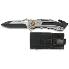 Albai Nox 19461GR1001 Pocket Knife Grey Non-Serrated Marines. Aluminium Handle. Stainless Steel Blade. Blade size 8,1 cm Includes: Break Away Seat Belt Cutter and Nylon Sheath