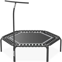 Acon FIT Fitness Hex Trampoline with Handlebar, 1.41 m, Black