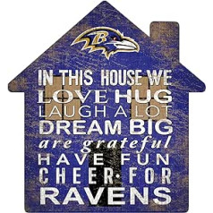 Fanu darbi NFL Baltimore Ravens Unisex Baltimoras Ravens House zīme, komandas krāsa, 12