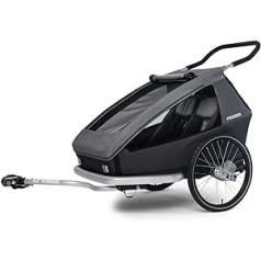 Croozer, Kid Keeke 2 Bicycle Trailer for Children, Mountain Grey, Ns, Unisex Adult