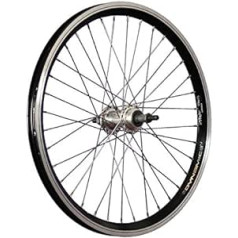 Taylor Wheels 20 collu velosipēda aizmugurējā riteņa dubultsienu loks brīvgaitas riteņiem, melns/sudrabs