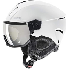 uvex Unisex Adult Instinct Visor slēpošanas ķivere, balta/melna, matēta, 53-55 cm