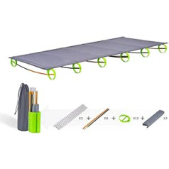 LSYOA Outdoor Folding Camping Bed, Portable Camp Bed, Ultralight Robust Folding Bed, Ideal for Camping, Hiking, Picnic, Fishing, Garden BBQ, Beach Travel and so on, Grey 180 x 58 x 10 cm