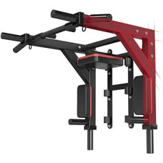 HAKENO Daudzfunkcionāls pievelkams stienis montāžai pie sienas Dip Station 2 in 1 Pull Up Bar Sienas kravnesība līdz 500kg