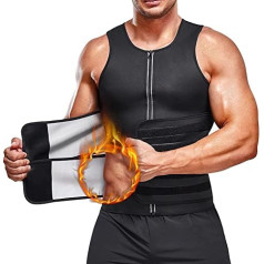 KUMAYES Men's Sauna Sweat Vest Slimming Belt Neoprene Fitness Corset Tummy Control Shirt with Sauna Effect Tank Top Shapewear