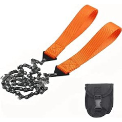 Portable and Foldable 25.6 Inch Long Chain Saw, Compact Folding Hand Saws for Outdoor Survival, Life-Saving Equipment, Camping, Hunting, Tree Felling or Emergency Tools