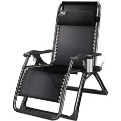 VejiA sauļošanās krēsls kempinga krēsls Zero Gravity terases atpūtas krēsli āra dārza saliekamais krēsls ar spilvenu pārnēsājams mājsaimniecības atpūtas krēsls