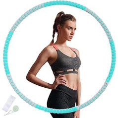 NEEVOL Hula Hoop for Adults Fitness, uzlabots 1 kg, regulējams, svērts hula stīpas komplekts vingrinājumiem svara zaudēšanas treniņiem (zaļš, 8 mezgli)