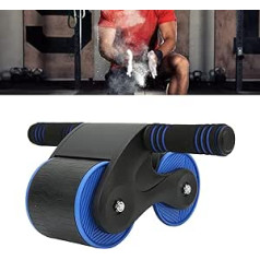 Abdominal Roller Double Round Abdominal Wheel Abdominal Roller for Training Abdominal Arm Shoulder Back Muscles with Non-Slip and Protective Pads
