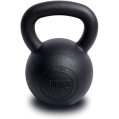 Suprfit Econ čuguna kettlebell spēka un krosa treniņiem, svars: 4-28 kg, šūpošanās hantele, piemērota raušanai, raustīšanai un presēšanai, pulverkrāsota