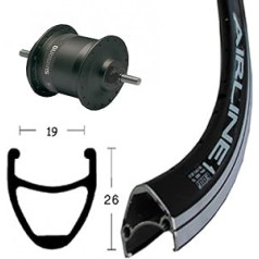 Bike-Parts priekšējais ritenis (28 collu | 1,75 collu | rumbas dinamo DH3N31 | stingrs | 36 caurumi | Airline 1)