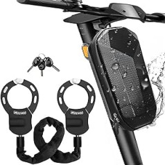 TOIMALDO® E Scooter Lock, Roku dzelžu slēdzene E Scooter, E Scooter Lock Testa uzvarētājs ir laba izvēle velosipēdi/skūteri, ar īpaši lielu pārnēsājamu ūdensnecaurlaidīgu pakaramo somu