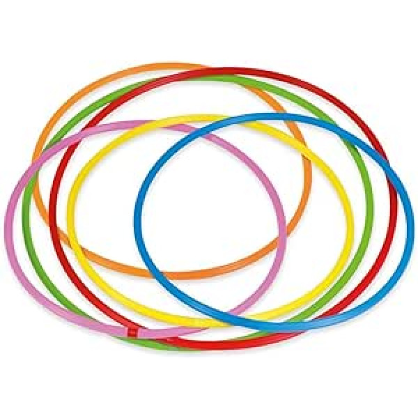 Betzold Sports Hula Hoop Rainbow komplekts ar 6 fitnesa vingrošanas stīpām bērniem