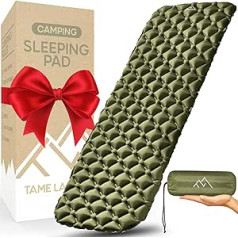 Tame Lands Camping Sleeping Pad Īpaši viegls mugursomas guļampaliktnis pārgājieniem un āra aktivitātēm 480g Olive Green