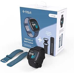 „Fitbit Versa 4 by Google“ – išmanusis laikrodis moterims/vyrams – treniruoklis su integruota GPS ir telefono funkcija